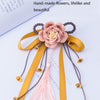 Ancient Style Hair Accessories Tassels Streamers Hairpins Hair Accessories Handmade Flowers Headdress(Turmeric)