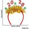 2025 Digital Christmas Party Decoration Headband Mall Bar New Year Eve Event Headdress(Red)