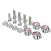 Licence Plate Frame Rhinestone Anti-theft Fixing Nut Cover(Pink Diamond)