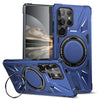 For Samsung Galaxy S25 Ultra 5G MagSafe Magnetic Shockproof Phone Case with Ring Holder(Navy Blue)