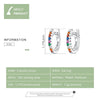 Sterling Silver Rainbow Earrings S925 Zircon Earrings, Color:White