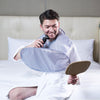 Beard Shaving Apron Convenient Polyester Umbrella Shape Hairdressing Cape(Silver Gray)