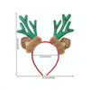 Christmas Deer Antler Plush Headband Festival Party Makeup Props(Green)