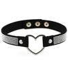 Japanese Harajuku Rhinestone Heart Shape Punk Collar Fashion Female Choker Necklace, Random Color Delivery