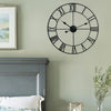 40cm Retro Living Room Iron Round Roman Numeral Mute Decorative Wall Clock (Silver)