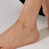 OPK GZ195 Stainless Steel Cross Zirconia Small Accessories Simple Anklets(Gold)