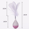 Interactive Cat Feather Tumbler Toy - White+Pink