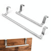 No-Punch Stainless Steel Over Door Towel Rack Cabinet Door Rag Hanging Holder, Length: 23.5cm Black