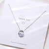 S925 Sterling Silver Clear Spring Water Necklace Valentine Day Accessories(White Gold)