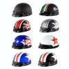 Soman Electromobile Motorcycle Half Face Helmet Retro Harley Helmet with Goggles(Matte Black UK Flag)