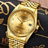 FNGEEN 7008 Men Fashion Diamond Dial Watch Couple Watch(Full Gold White Surface)