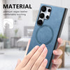 For Samsung Galaxy S25 Ultra 5G Solid Color Retro Magsafe PU Back Cover Phone Case(Blue)