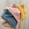 MZ9853 Baby Cartoon Animal Ears Shape Skullcap Cotton Keep Warm and Windproof Hat, Size: Suitable for 0-12 Months, Style:Double Ears(Yellow)