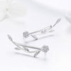 Leaf Earrings Sterling Silver S925 Earrings Zircon Platinum Plated Earrings