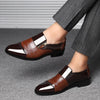 Men Business Dress Pointed Toe Slip-On Shoes, Size:40(Brown)