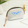 Semicircle Cartoon Fishtail Laser Makeup Toiletry Bag(White)