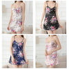 V-neck Backless Daffodils Short Sling Nightdress, Size:M(White)