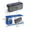BDL-187 LED Light Solar Wireless Bluetooth Speaker Portable Outdoor Camping FM Radio(Black)