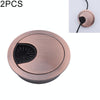 2 PCS Desk Computer Desktop Zinc Alloy Round Threading Box Hole Cover, Hole Diameter: 53mm  (Red Bronze)