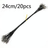 20 PCS Luya Front Wire With Pin Wire Anti-bite Wire, Size:25CM(Black)