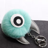 3 PCS Cartoon Croissant Hair Ball Keychain Pendant Bag Car Pendant(Wine Red)
