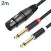 2020Y63 XLR Female to Dual 6.35mm 1/4 TRS Male Y-type Audio Cable, Length:2m(Black)