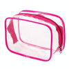 Portable Travel Zip Look PVC Bags Waterproof Transparent Makeup Storage Bag, SIZE:S(Pink)
