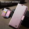 For iPhone 13 AutSpace A11 Side Buckle MagSafe Magnetic RFID Phone Leather Case(Rose Gold)