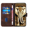 For Xiaomi Redmi K70 YX0060 Elephant Head Embossed Phone Leather Case with Lanyard(Coffee)