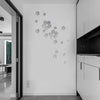 18pcs /Set Acrylic Cherry Blossom Mirror Wall Sticker Living Room Bedroom Background Wall Decoration(Black)