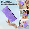 For Samsung Galaxy S23 Ultra 5G Lace Floral Embossed Magnetic Buckle PU Phone Case With Wrist Strap(Purple)