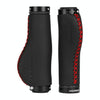 PROMEND Mountain Bicycle Sponge Leather Anti-Skid Grip Ergonomic Handle(Black red line)