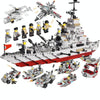 Aircraft Carrier Shaped Children Building Blocks Small Particle Assembled Educational Toys(Red Sea Cruiser)