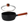 22cm With Cover Boil Instant Noodles Non-Stick Pan Baby Food Supplement Pan Maifan Stone Small Milk Pot(Black)