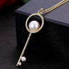 Summer Trend Diamond Shape Bead Key Necklace for Female(Gold)