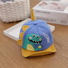 C0306 Spring Cartoon Dinosaur Pattern Baby Peaked Caps Infant Sunhat, Size: 48cm Adjustable(Blue)