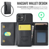 For iPhone 12 / 12 Pro DG.MING MAGKING-K2 Series MagSafe RFID Card Bag Detachable Phone Case(Black)