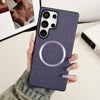 For Samsung Galaxy S25 Ultra 5G Magsafe Magnetic Ring Cloth Texture Phone Case(Purple)