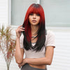 Cosplay Punk Style Gradient Long Straight Wig with Bangs(Red Gradient)
