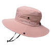9002 Summer Women Outdoor Sun Hats Fisherman Hat With Ponytail Hole(Monochrome Adult Pink)