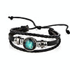Constellations Couple Retro Weave Bracelets Leather Beads Bangle Bracelet Capricornus