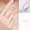 S925 Sterling Silver Ladies Fashion Ring Diamond Simple Ring, Size: 8
