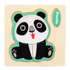 10 PCS Children Educational Animal Three-Dimensional Wooden Puzzle Toy(Panda)