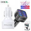 BK-360 6 in 1 QC3.0+3.1A USB luminescent Car Charger (White)