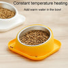 Heated Pet Bowl, Orange, Cat & Dog, Anti-Spill, Slanted