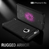 For iPhone 6 & 6s Brushed Texture Fiber TPU Rugged Armor Protective Case(Red)