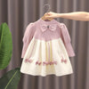 Girls Sweater Dress Bubble Sleeve Knitted Princess Dress  110cm(Pink)