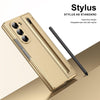 For Samsung Galaxy Z Fold6 Integrated PC + PU Phone Case with Pen / Pen Box(Gold)