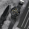 SKMEI 1965 Stainless Steel Buckle PU Strap Waterproof Electronic Watch(Army Green Camouflage)