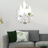 2pcs /Set Acrylic Flame Mirror Stereo Wall Stickers Home Decoration Soft Mirror(Silver)